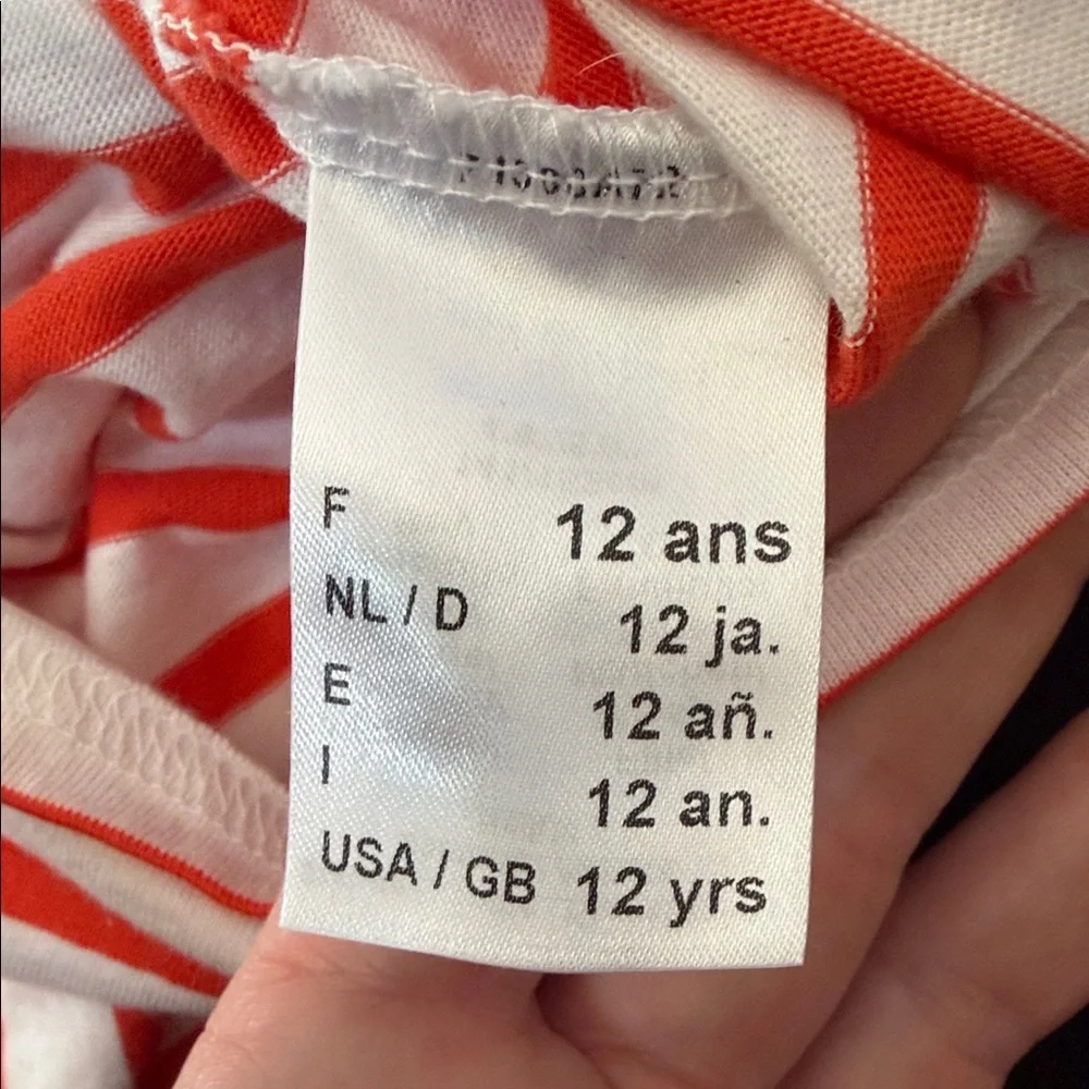 Saint James Kids Tee in Red and White Stripes - Picture 4 of 5
